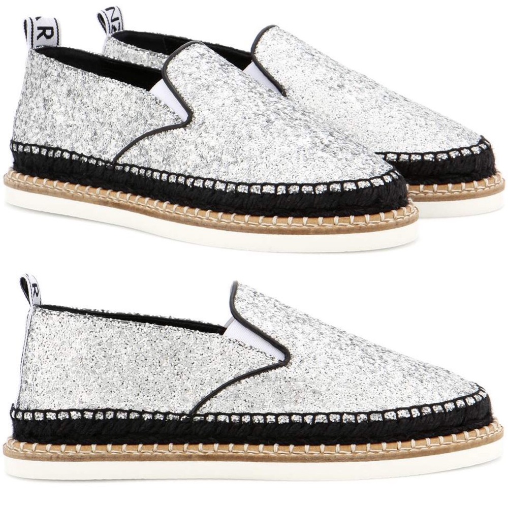 Kenzo Glitter Metallic Platform Espadrilles 37